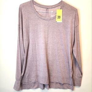 New Lilac Purple Ling Sleeve Workout Shirt Lightweight Gym Shirt Size L